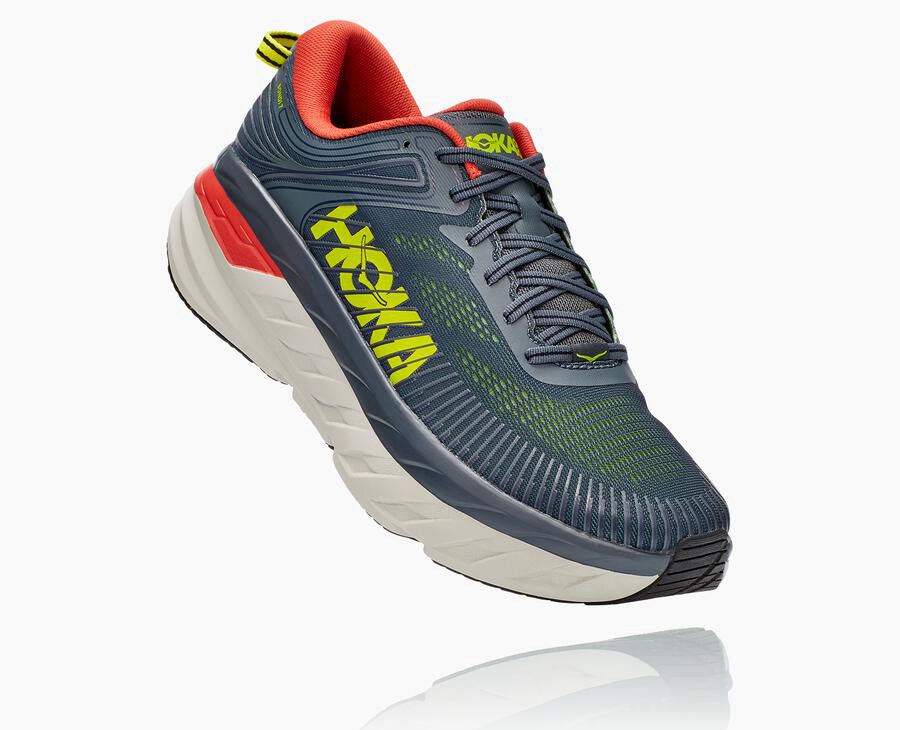 Hoka Australia One One Bondi 7 - Mens Running Shoes Navy - WYAER-0689